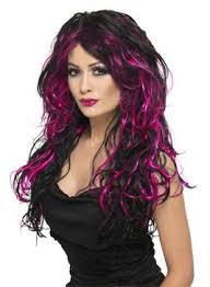 Black And Purple Wig Tempting Tresses Wig Red Black Hair Color Pink Halloween Wigs Hair Color For Women