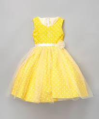 Yellow Polka Dot A Line Dress Infant Toddler Girls Kids Fashion Yellow Toddler Dress Baby Girl Dresses