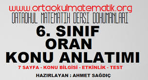 6 Sinif Matematik Oran Konu Anlatimi Matematik Ortaokul Sinif