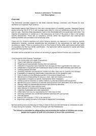 Science Laboratory Technician Job Description Overview The