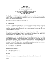 MINUTES CITY OF DEKALB SPECIAL JOINT MEETING OF THE CITY COUNCIL COMMITTEE  OF THE WHOLE & FINANCE ADVISORY COMMITTEE AUGU