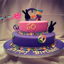 50th And 60th Birthday Cake In A 60s 70s Theme By Lil Mrs Cake Heart Http Www Facebook Com Lilmrsca Geburtstag Kuchen 50 Geburtstag Frau