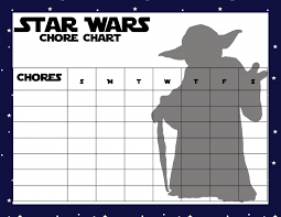 Printable Star Wars Chore Charts Chart Printable Star