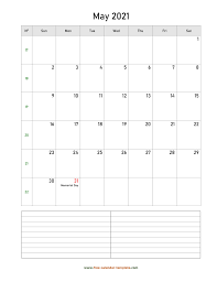 A blank calendar is among the very downloaded calendars that's used by women and men around the globe for several purposes. Printable May 2021 Calendar With Space For Appointments Vertical Free Calendar Template Com