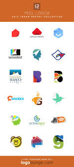 2012 Logolounge Trend Report Collection Peel Logos The Trait Of An Edge Or Corner Peeling Away From The Background Is Share Typography Logo Logos Logo Design