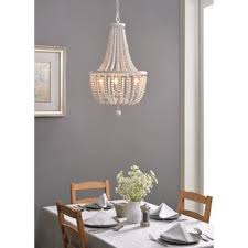 This large circle candle chandelier offers a transitional silhouette of rhythmically repeated french horn style candle holders with antique style finishes of rust and white. White Washed Wood Chandelier Wayfair
