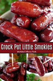 Crock Pot Little Smokies Appetizers Are Made With Only 3 Ingredients Beef Smokies Chili Sauce And Gra Grape Recipes Little Smokies Recipes Incredible Recipes