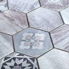 Marmormosaik mosaikfliese anthrazit & weiß mit kleinen steinchen. Aluminium Mosaik Fliesen Raymond Hexagon Hellbraun Mix