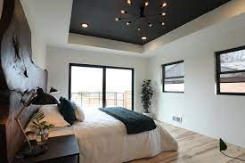 Black Painted Ceiling Tray Ceiling Bedroom Bedroom Design Ceiling Design Bedroom