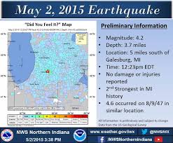Residents across the area reported feeling the quake, which was centered about two miles west and 4.7 miles (7.7 km) beneath the town of bloomingdale, ind. Nws Northern Indiana On Twitter Preliminary Summary Of Today S Earthquake In Michigan Data From Usgs Http T Co Whsc4wpuis