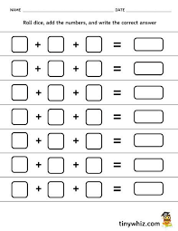 Fill in the blank worksheets for first grade. Free Printable Roll Dice And Add Blank Worksheet Free Printable Math Worksheets Math Addition Worksheets Math Worksheets