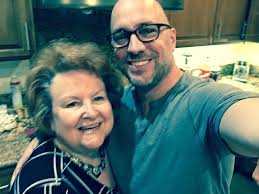 I have the pleasure of calling Cathy Mitchell my Mother-in-Law. Took this  pic of us in her kitchen while watching Cathy do her magic. #luckysoninlaw 
