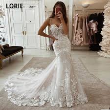 Maybe you would like to learn more about one of these? Lorie Ivory Mermaid Wedding Dresses Lace Appliques Tulle Bridal Gowns With Train Sweetheart Spaghetti Straps Vintage Gowns 2021 Wedding Dresses Aliexpress