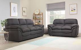 Our selection of fabric sofas are perfectly sized for smaller apartment spaces, while offering huge design elements. Rochester Slate Grey Fabric 3 2 Seater Sofa Set Furniture And Choice