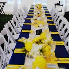 Navy And Yellow Reception Decor Yellow Wedding Decorations Traditional Wedding Decor Navy Yellow Weddings
