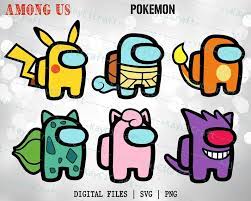 Among Us Pokemon Bundle Svg Among Us Pokemon Shirt Svg Etsy In 2021 Print Decals Pokemon Shirts Pokemon