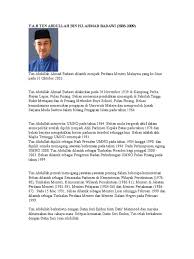 Abdullah ahmad badawi then became the director of youth and sports and the secretary of the national operations council. Tun Abdullah