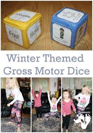 Free Snowy Winter Gross Motor Dice For Indoor Fun 6 Winter Movements On A Dice With A Speed Dice 3dinosaurs Com Gross Motor Winter Preschool Indoor Fun