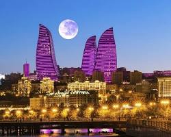 Immagine di Flame Towers Baku di notte