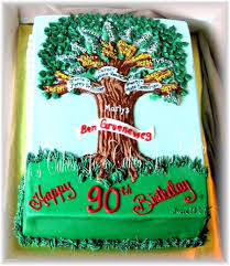 Birthday Cake For Grandma And Grandpa 90th Family Tree Birthday Cake Family Tree Cakes 90th Birthday Cakes Grandpa Birthday Cake