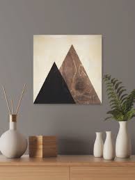 Contemporary Mountain Scandinavian Wall Decor Dorm Wall Hanging Gift Geometric Minimalist Stained Wood Panel Nordic Modern Home Decor Scandinavian Wall Decor Mountain Wall Decor Painting Wood Paneling