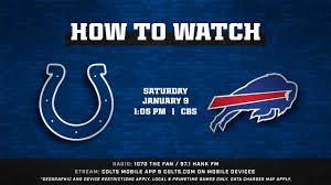 The schedule includes the matchups, date, time, and tv. Indianapolis Colts At Buffalo Bills Afc Wild Card Kicks Off At 1 05 P M Et This Sunday And Is Available To Watch On Cbs The Colts Mobile App And Colts Com Mobile Website Safari