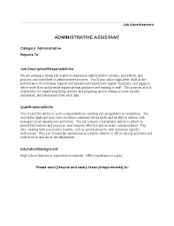 Carries out administrative duties such as filing, typing, copying, binding, scanning etc. Administrative Assistant Job Description Position Filled Administrative Assistant Secretariat Department Aware Singapore