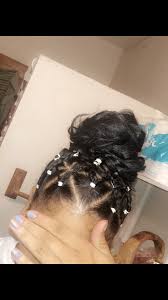 Cute hair styles for medium hair: Rubber Band Triangle Part Into Drawstring Ponytail Bun Natural Protectivestyles Shorthair Natural Hair Styles Natural Hair Styles Easy Baddie Hairstyles