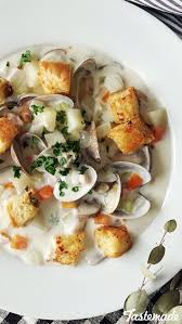 Clam Chowder With Homemade Anchovy Croutons Recipe Clam Chowder Crockpot Recipes Easy Chowder Recipes