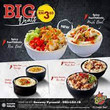 Enjoy $0 delivery fee on your favorites from subway®! Spicy Fanthaistic Bowls Texas Chicken By Texas Chicken Sunway Pyramid