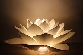White Lotus Flower Lamp Ooak As Wedding Decor Night Light Lamp Etsy Flower Lamp Lotus Lamp Lamp