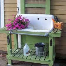 Making And Putting By Back Yard Hose Pflanzbank Waschbecken Garten Gartenwaschbecken