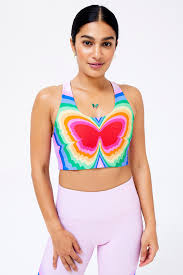 Psychedelic Butterfly Duoknit Sports Bra Terez Com