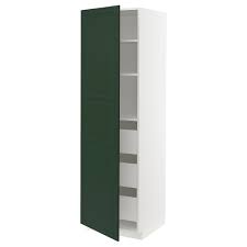 Ikea Metod Maximera Hochschrank Mit Schubladen Weiss Bodbyn Dunkelgrun Products Cabinet Drawers Ikea Drawers