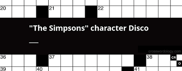 Disco stu usually makes an appearance in springfield when there's a party in progress, such as in the way we was. The Simpsons Character Disco Crossword Clue