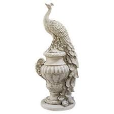 Design Toscano Staverden Castle Peacock On An Urn Garden Statue Wayfair Statue Antique Stone Garden Statues