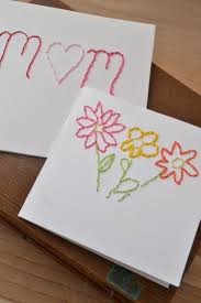 We started donating homemade cards to kids in one hospital in one city; Make Beautiful Simple Embroidered Mother S Day Cards With Your Kids Mothers Day Cards Diy Gifts For Mothers Mother S Day Diy