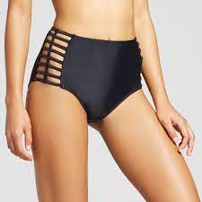 Women S Strappy High Waist Bikini Bottom Black High Waisted Bikini Bikinis High Waisted Bikini Bottoms