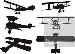 6 Vector Silhouettes Of A Ww1 Era Biplane Silhouette Vector Free Vector Art Silhouette Art