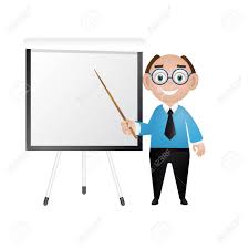 Businessman Near The Chart Board Indicates Explains Conducts