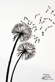 Art Drawing Easy Black And White Wall Painting Pretty Handy Girl Tutorial For Painting Dandelion Wall Graphic Abstract Art Painting Art Inspiration Drawings