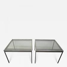 Get the best deals on glass coffee tables. Milo Baughman Handsome Pair Of Milo Baughman Chrome Square Side End Tables Mid Century Modern