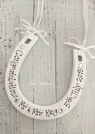 Personalised Ceramic Lucky Horseshoe Wedding Gift 10 00 Horseshoe Wedding Gift Wedding Horseshoes Horseshoe Crafts