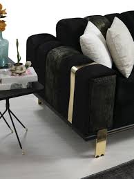 Canapés haut de gamme pour votre salon. Casa Padrino Canape De Salon De Luxe Avec Dossier Reglable Noir Or 223 X 93 X H 76 Cm Meubles De Salon Meubles De Luxe