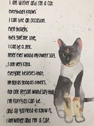 Poem And Watercolor Image Of My Cat Winter Read Forwards And Backwards Watercolor Images Poems My Images