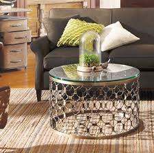 Naomi 30 Round Coffee Table With Glass Top In Brass Coffee Table Round Coffee Table Table