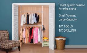 I'm sorry, i thought you wanted it done the right way. Amazon Com Allzone Adjustable Closet Rod Double Rail Freestanding Clothing Garment Rack Organizer System Neverrust No Drilling No Tools Adjustable Height Width 94 116inch Height Home Improvement