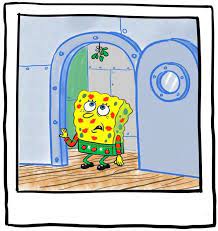 It's not clear to me but i have a memory of it being shown. Theories On The Embarrassing Snapshot Of Spongebob At The Christmas Party Spongebob Christmas Party Christmas
