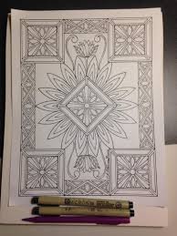 Stained Glass Botanical Flowers 1 Printable Coloring Page Etsy In 2020 Coloring Pages Free Motion Quilt Designs Machine Quilting Patterns