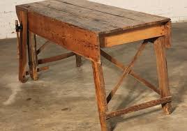 Dining room decorating ideas consisting of lights dining room tables dining room chairs dining room floors as well as extra are one of the corresponding methods to produce a. Primitive Industrial Farmhouse Style Dining Table Workbench With Wood Vise Leg At 1stdibs